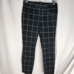 Gap Black & Grey Plaid Skinny Ankle  Pants Size 0 Regular